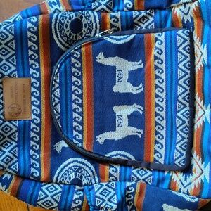Blue and Orange Patterned Backpack